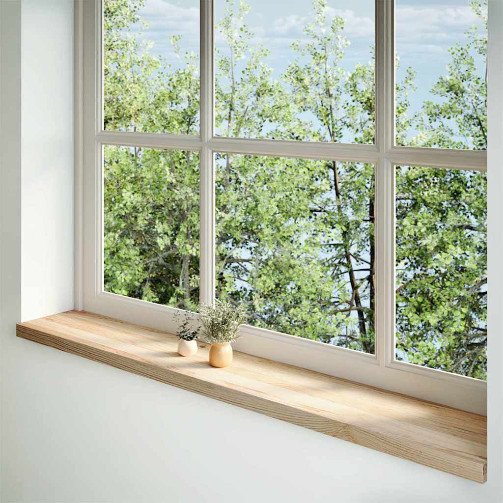 Window Sills 2 pcs Untreated Solid Wood Oak Depth 25 cm Natural 160 cm