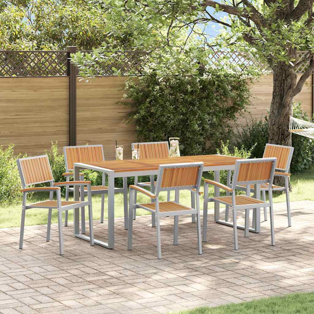 vidaXL Garden Dining Set 5 pcs Solid Acacia Wood Grey