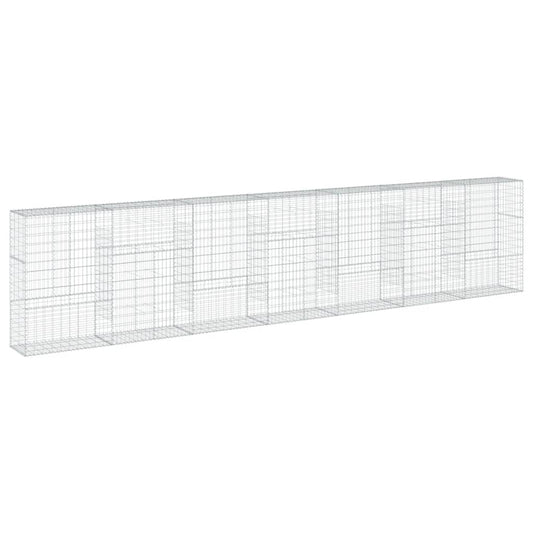 vidaXL Gabion Basket with Cover 700x50x150 cm Galvanised Iron 2