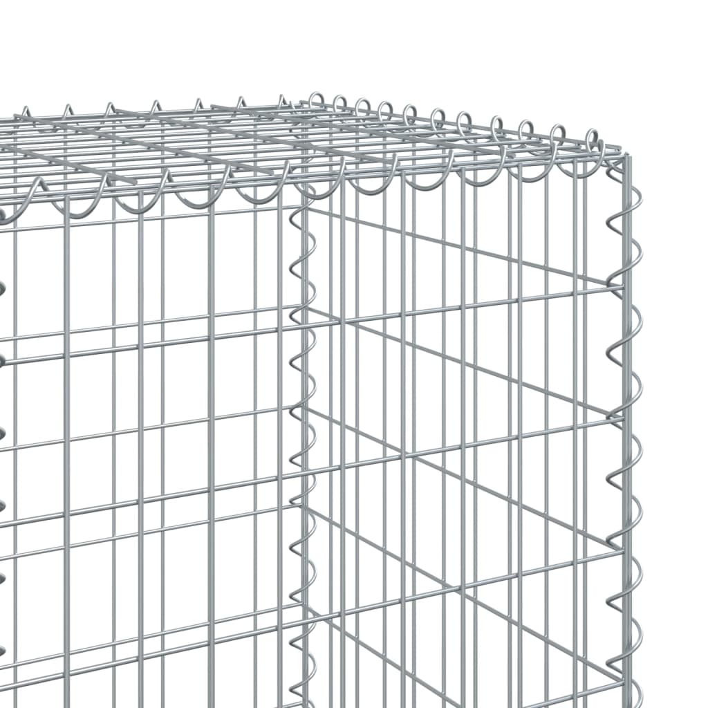 vidaXL Gabion Basket with Cover 800x50x150 cm Galvanised Iron 6