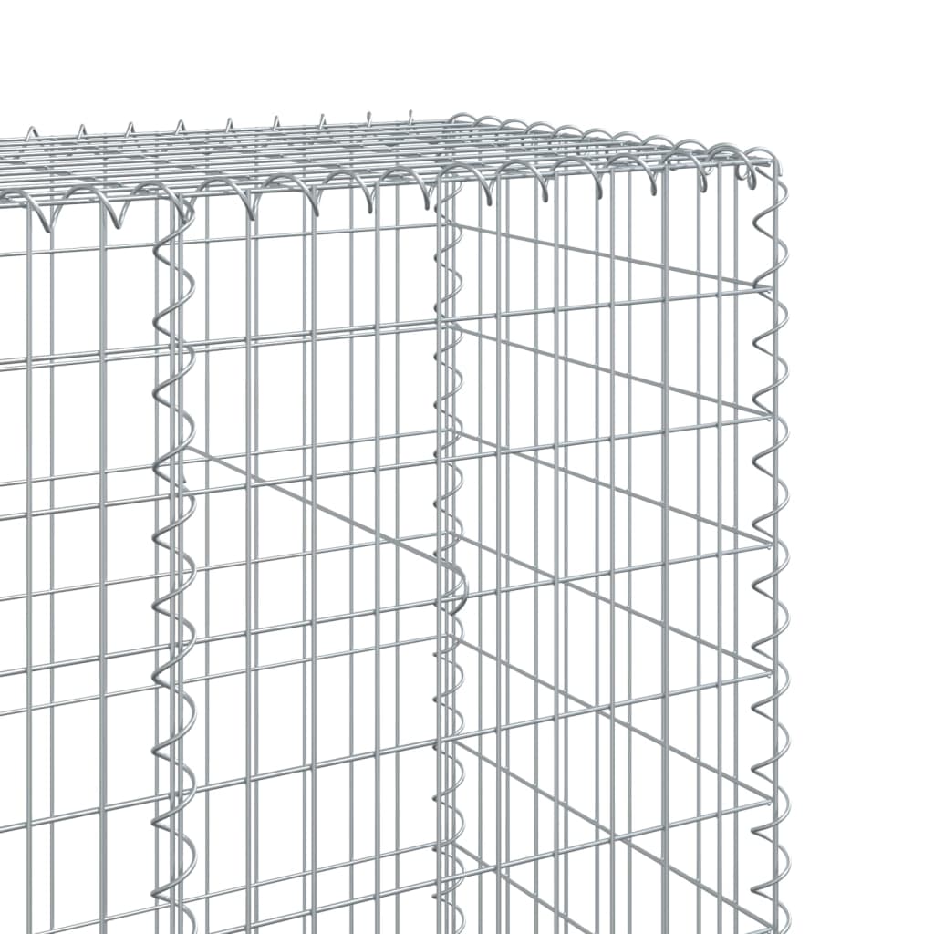 vidaXL Gabion Basket with Cover 600x50x200 cm Galvanised Iron 6