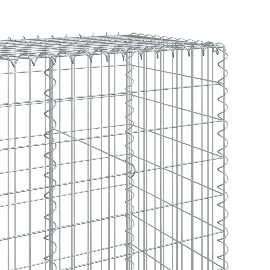 vidaXL Gabion Basket with Cover 1200x50x200 cm Galvanised Iron 6