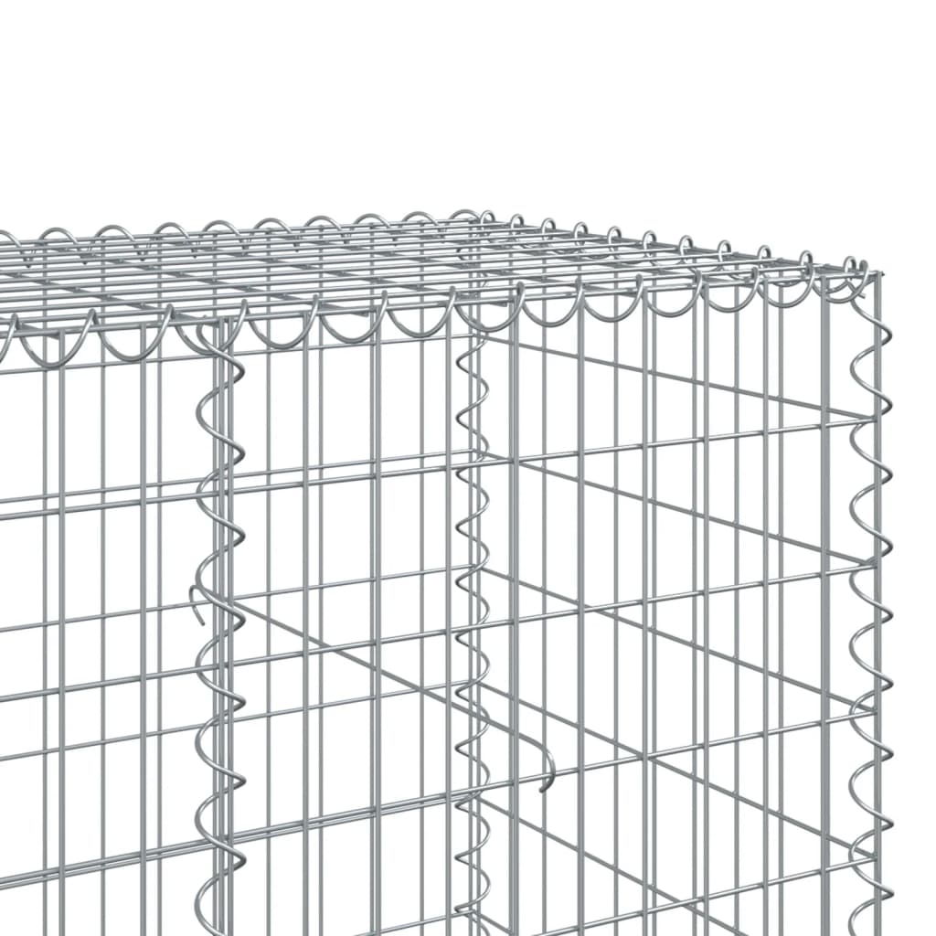 vidaXL Gabion Basket with Cover 1000x100x100 cm Galvanised Iron 6