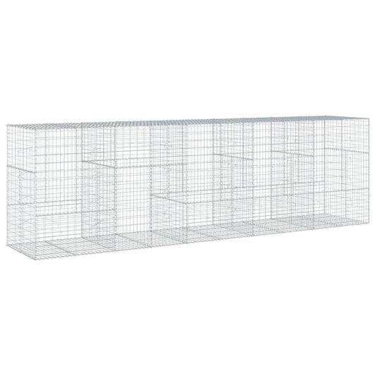 vidaXL Gabion Basket with Cover 500x100x150 cm Galvanised Iron 2