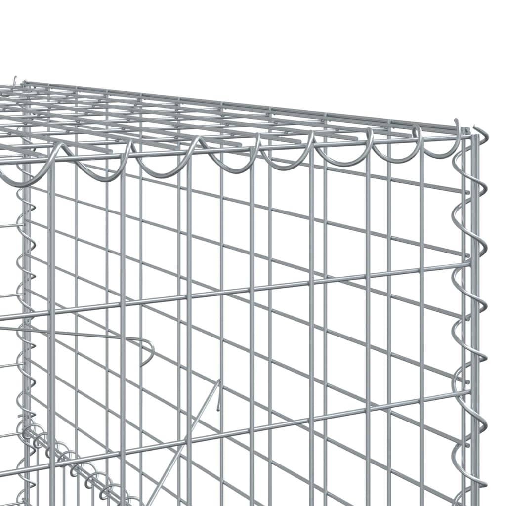 vidaXL Gabion Basket with Cover 500x100x150 cm Galvanised Iron 6