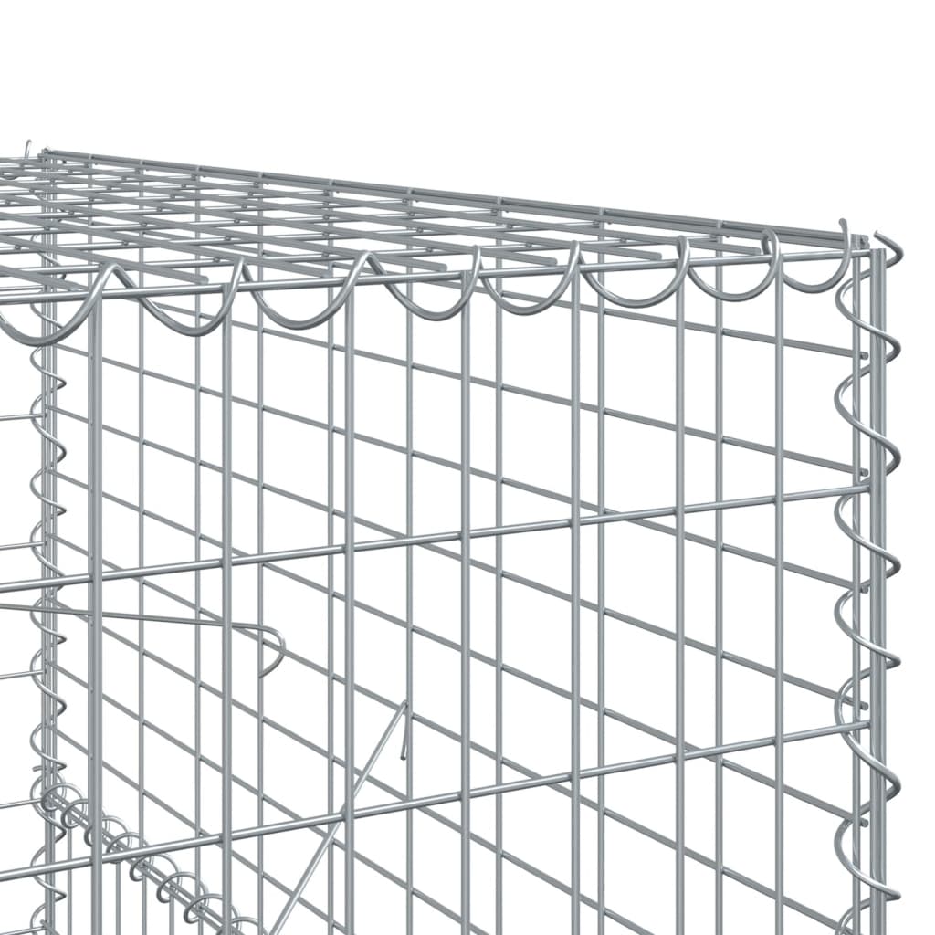 vidaXL Gabion Basket with Cover 600x100x150 cm Galvanised Iron 6