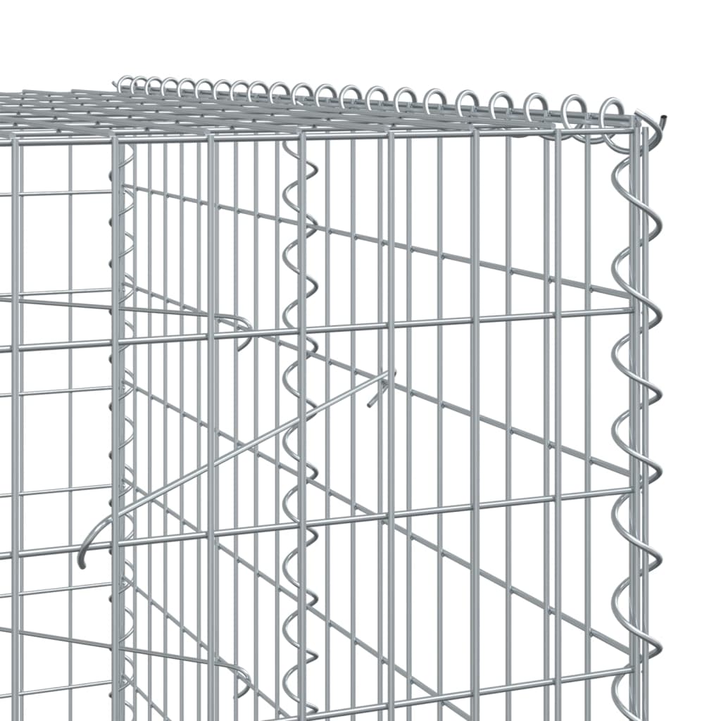 vidaXL Gabion Basket with Cover 1000x100x200 cm Galvanised Iron 6