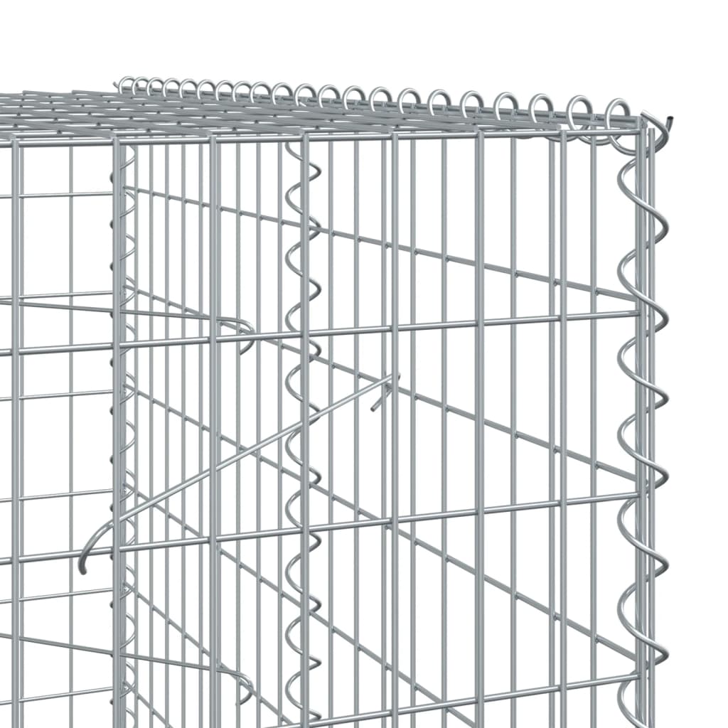 vidaXL Gabion Basket with Cover 1200x100x200 cm Galvanised Iron 6