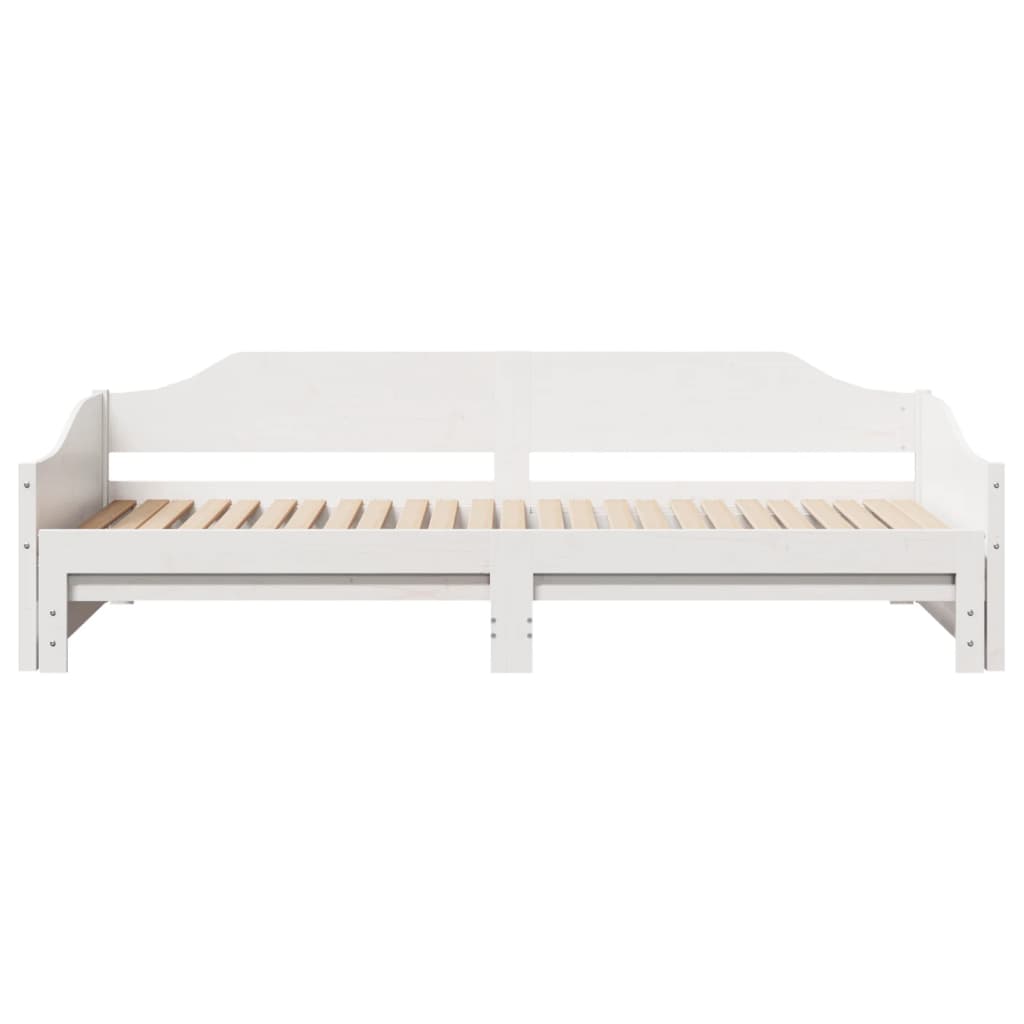 Daybed with Trundle without Mattress Solid Wood White 90 cm 200 cm