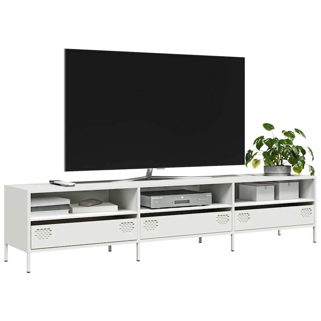 TV Cabinet 202x39x43,5 cm Cold-rolled Steel White 202 cm