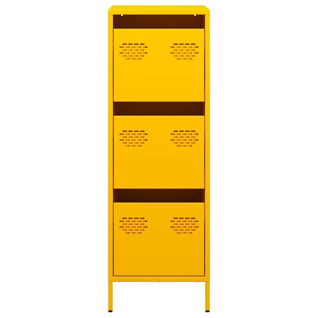 Highboard 39x35x103,5 cm Steel Yellow