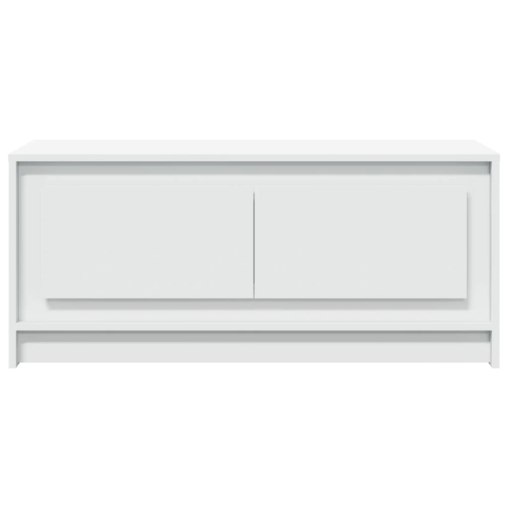Coffee Table with LED Lights Engineered Wood White