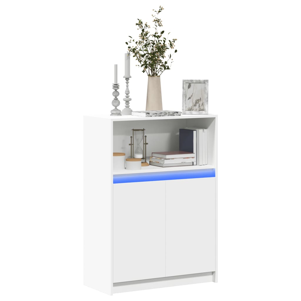 Sideboard with LED 72x34x100 cm Engineered Wood White 72 cm
