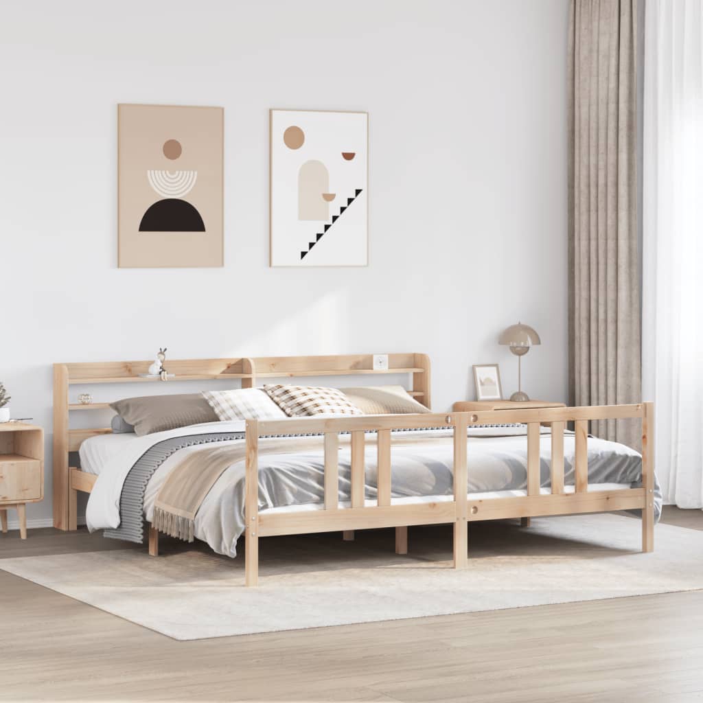 Bed Frame with Headboard without Mattress 200 cm 200 cm