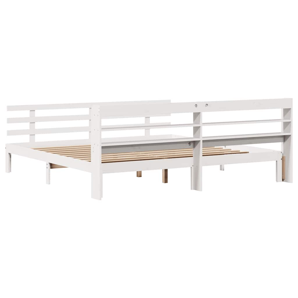 Bed Frame with Headboard without Mattress White 200 cm 200 cm