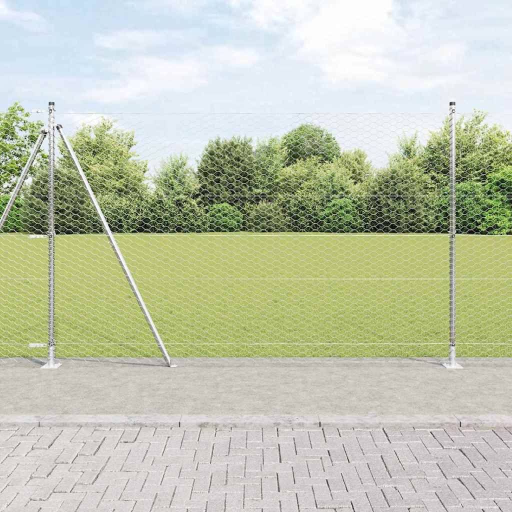 Hexagonal Fence with Concrete Base 100 x 1 m Galvanised Steel mesh Size 36 mm mesh 1.6 m