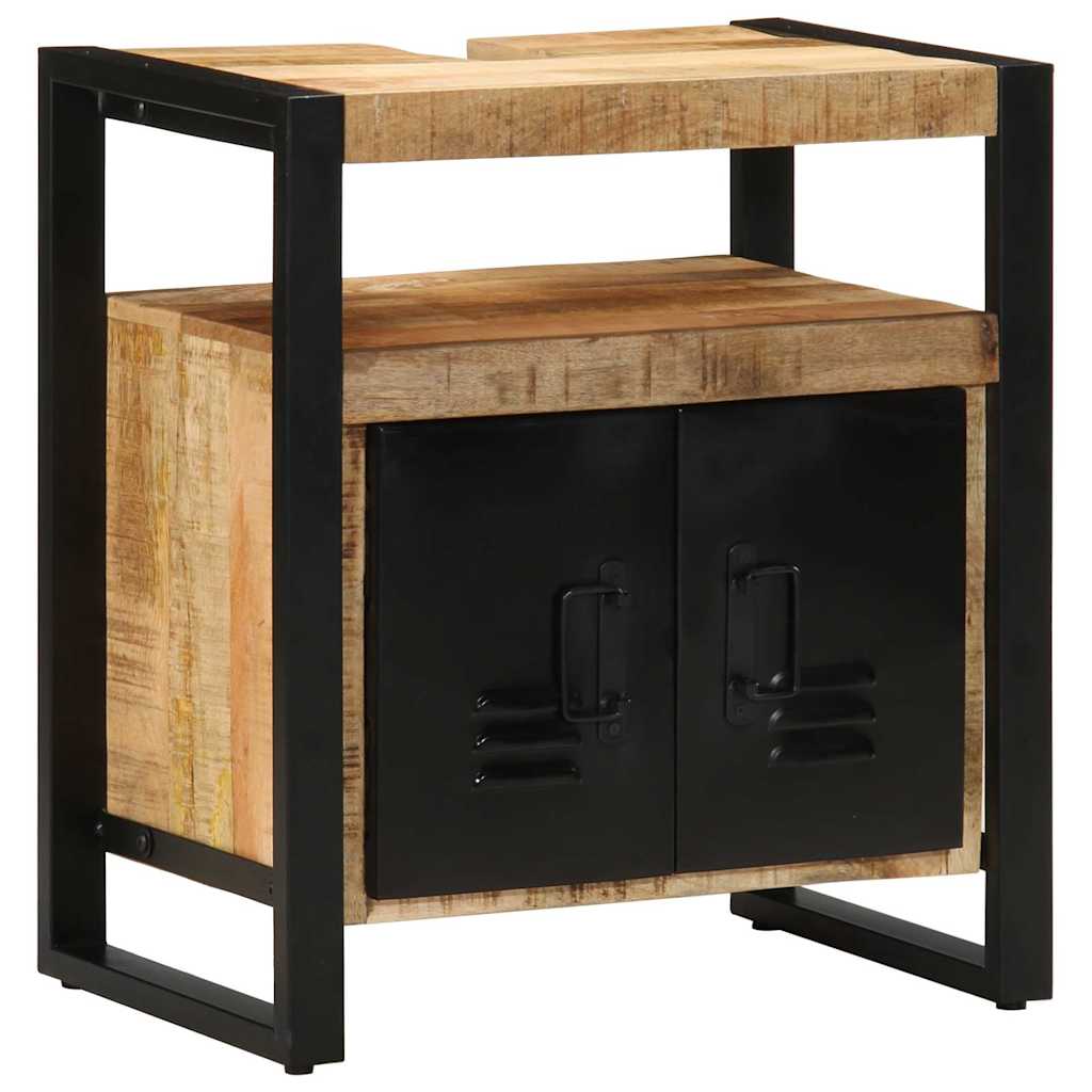 vidaXL Bathroom Furniture Set 4 pcs Brown and Black Solid Mango Wood 6