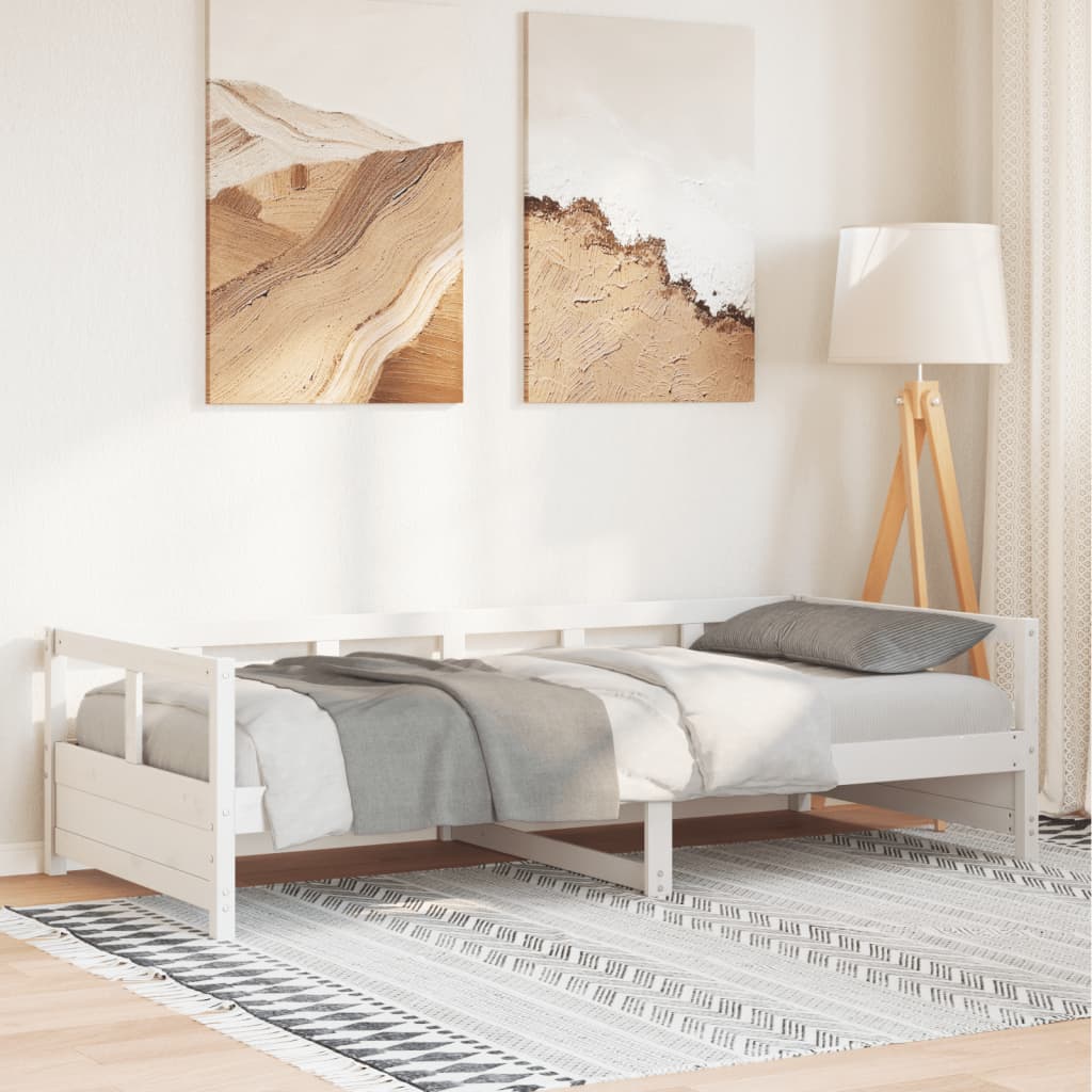 Daybed without Mattress Solid Wood Pine White 90 cm