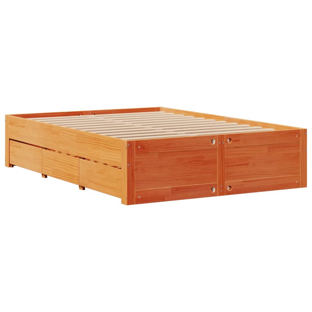 vidaXL Bookcase Bed without Mattress Wax Brown 150x200 cm 6