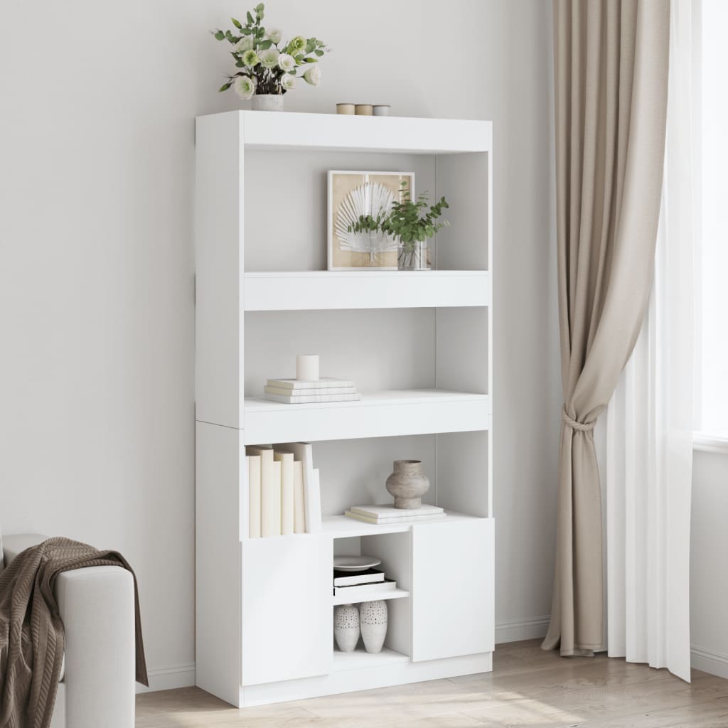 Highboard 92x33x140 cm Engineered Wood White 180 cm
