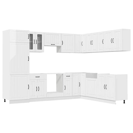 vidaXL 14 Piece Kitchen Cabinet Set "Lucca" Gloss White Engineered Wood 2
