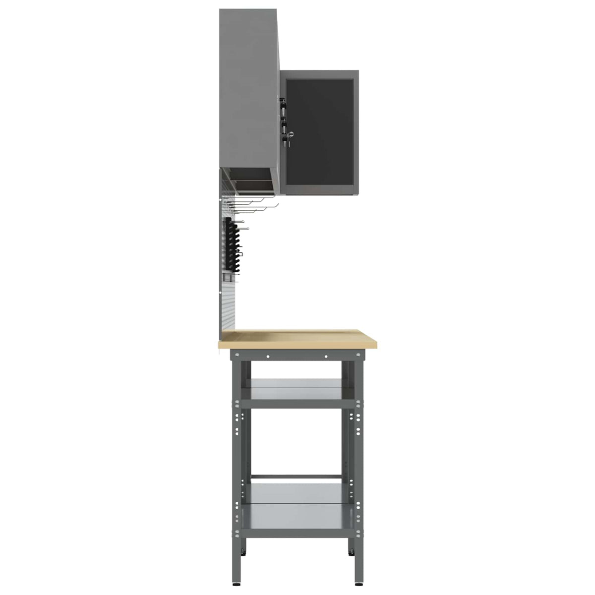 vidaXL Work Cabinet Set with Shelf with Storage 10 pcs Black and Grey 6
