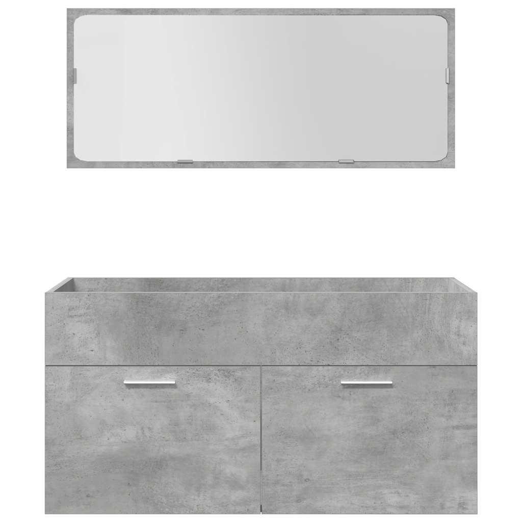 vidaXL 5 Piece Bathroom Furniture Set Concrete Grey Engineered Wood 6