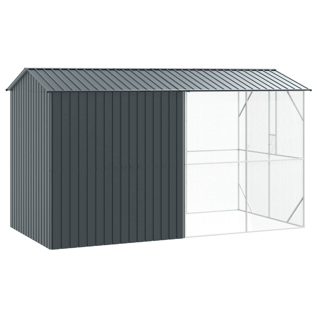 vidaXL Bird Cage Anthracite 430 x 208 x 247 cm Galvanised Steel 6