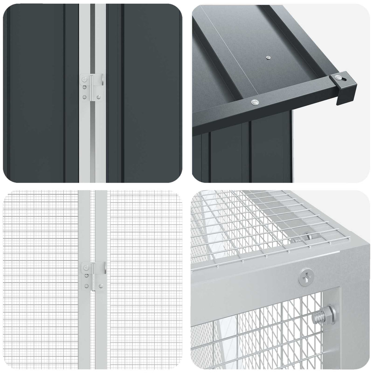 vidaXL Bird Cage Anthracite 824 x 208 x 247 cm Galvanised Steel 6