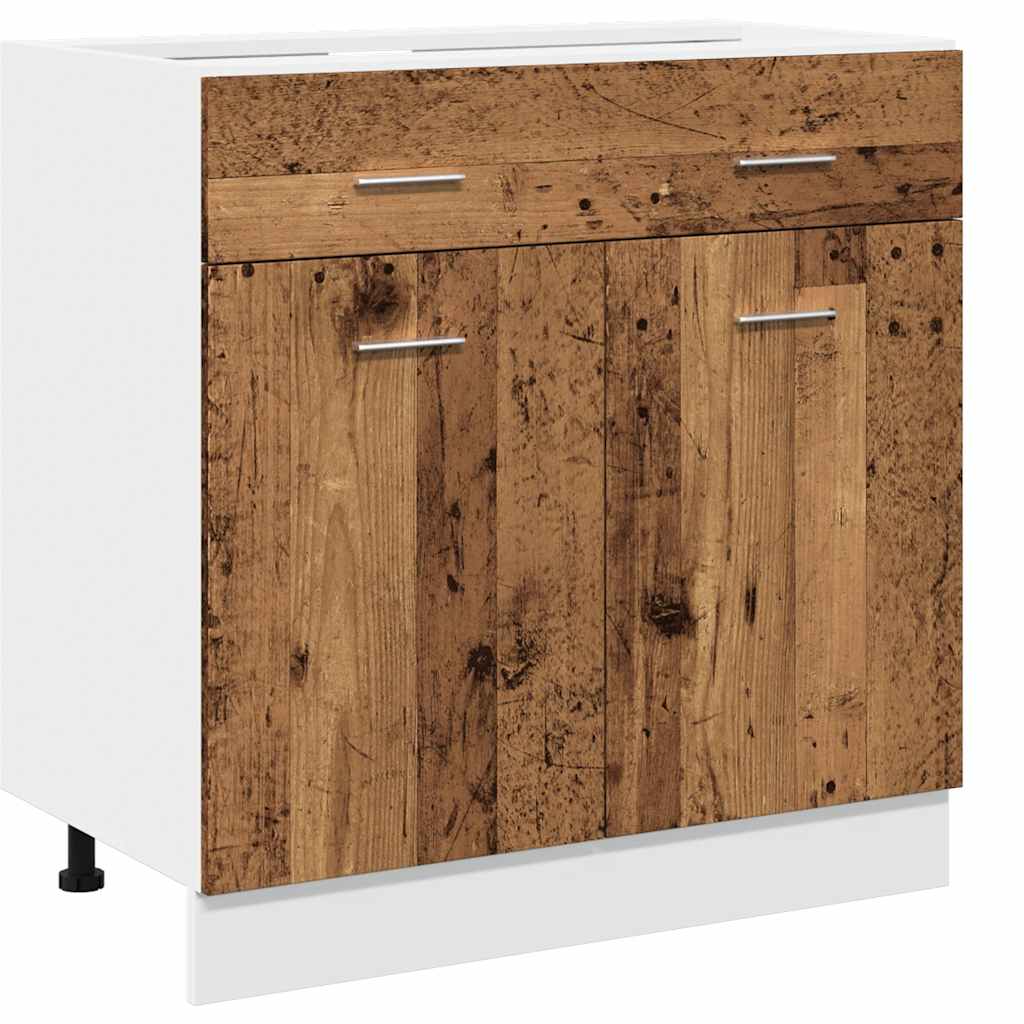 vidaXL 7 Piece Kitchen Cabinet Set Lyon Old Wood Engineered Wood 6