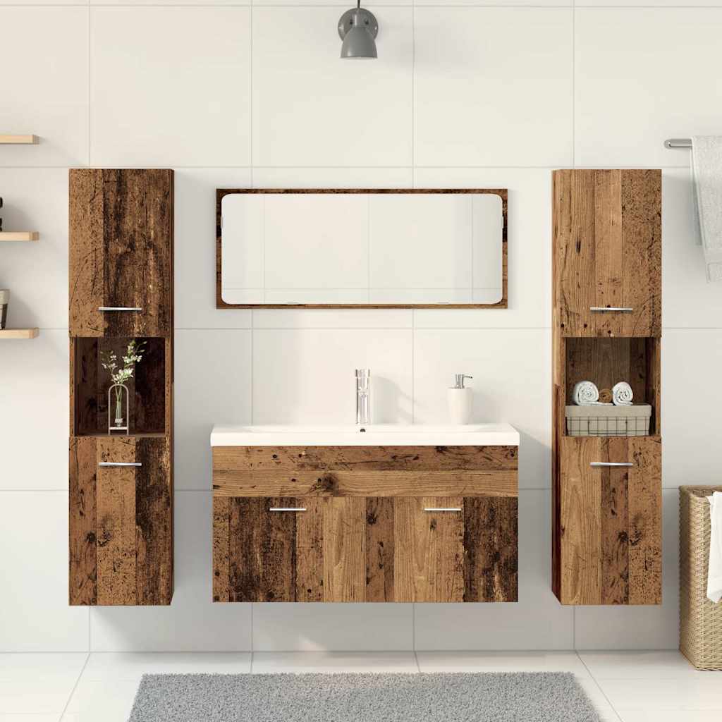 Bathroom Furniture Set Engineered Wood 90 x 38.5 x 46 cm Old wood