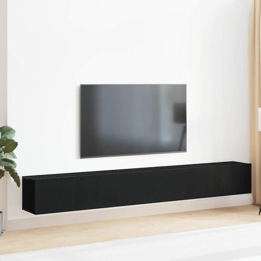 3 Piece TV Cabinet Set Engineered Wood Width 80 cm Black oak