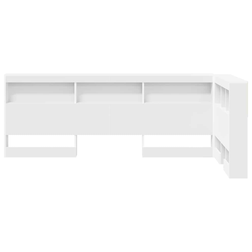 Storage Headboard Engineered Wood Length 190 cm Width 75 cm White