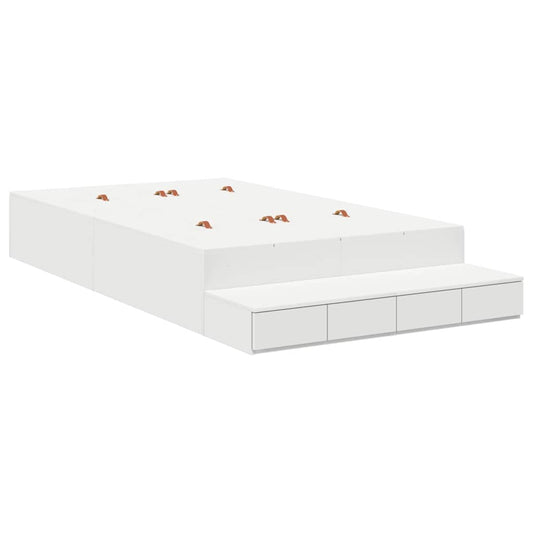 vidaXL Storage Bed Frame with Drawer White 120 cm Engineered Wood 2