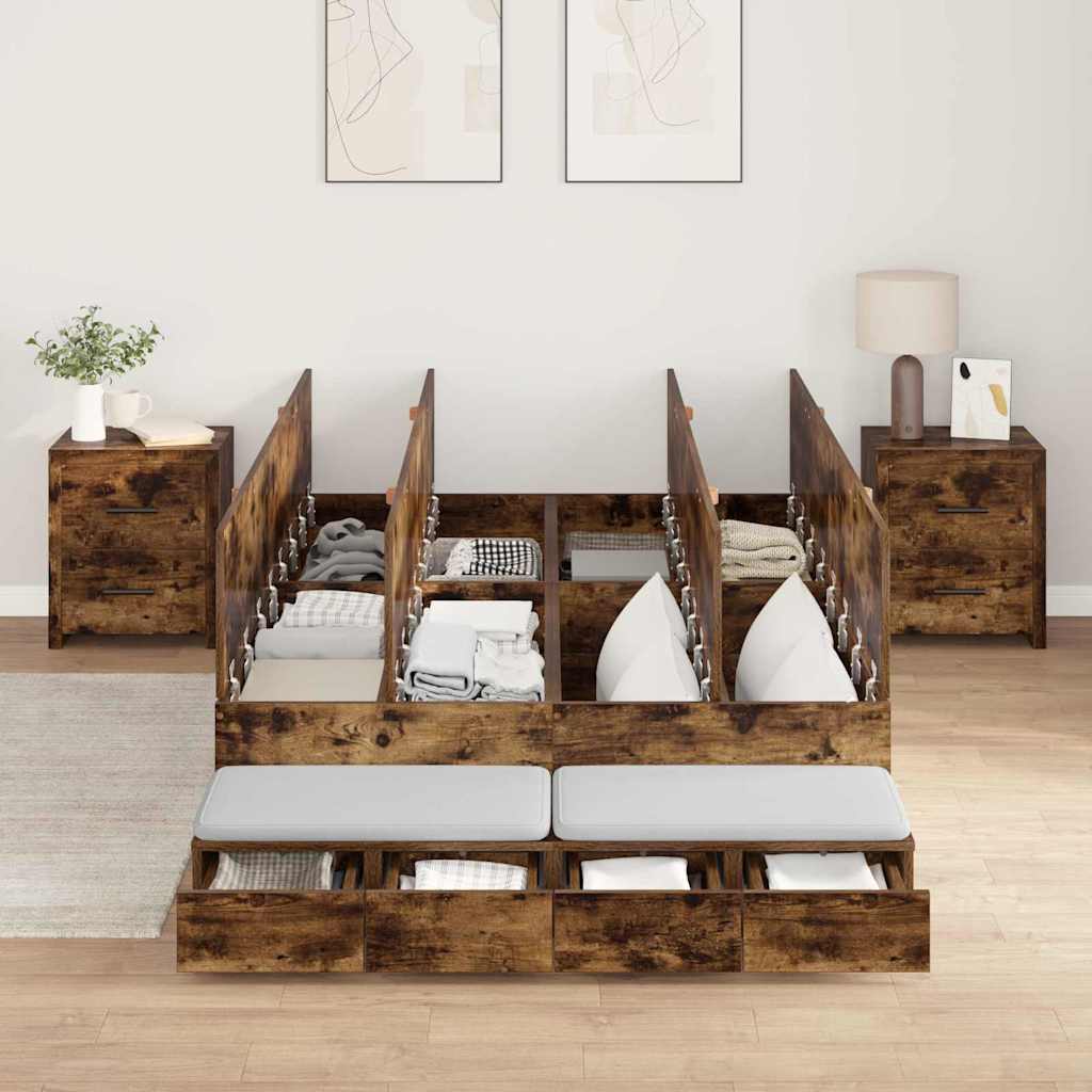 vidaXL Storage Bed Frame with Drawer 120 cm Engineered Wood Length 190 cm