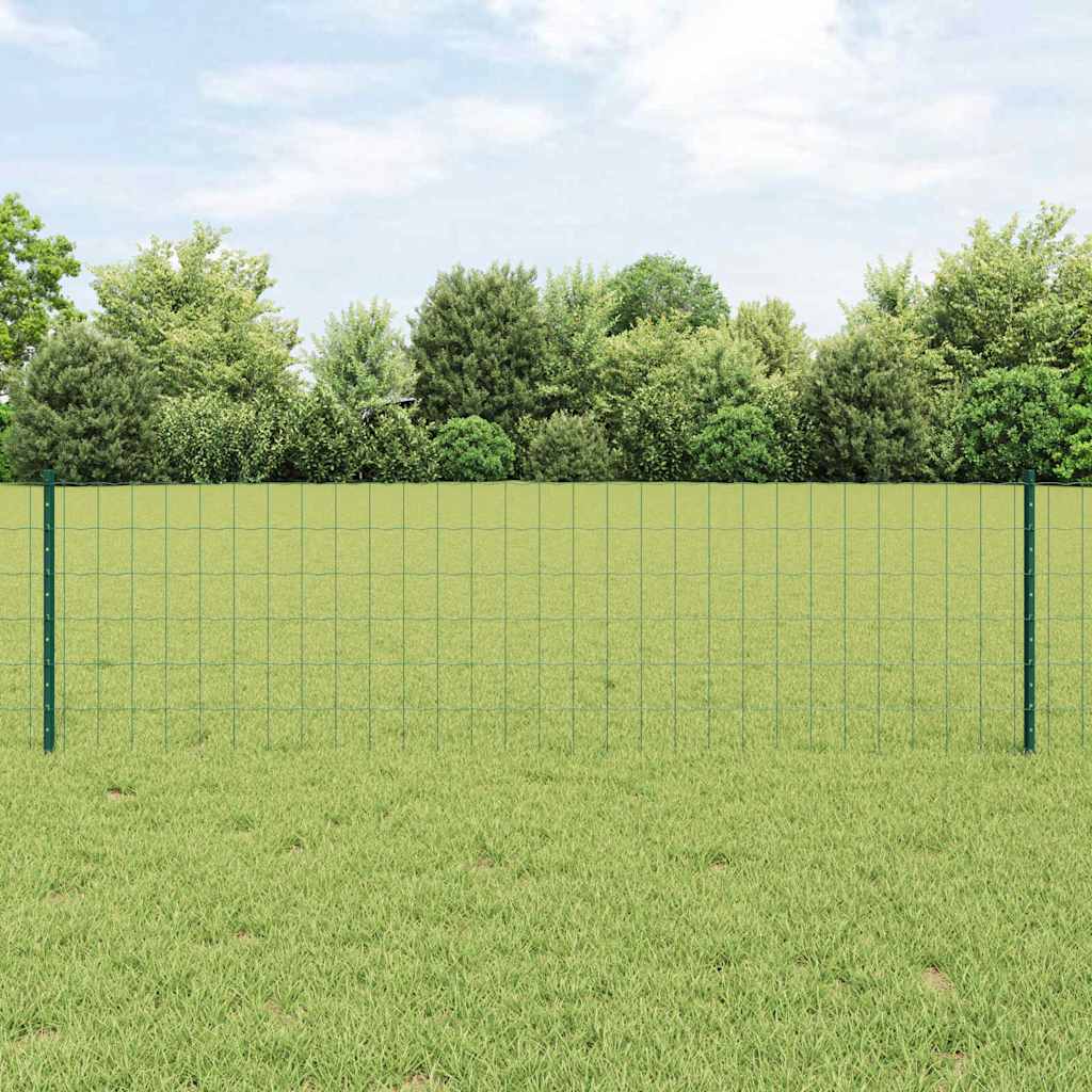 Euro Fence with Post 25 x 1.2 m PVC-Coated Steel Mesh Green 25 x 1 m – 50 x 0.6 m 50 x 0.6 m fence (7.5 x 10 cm mesh)