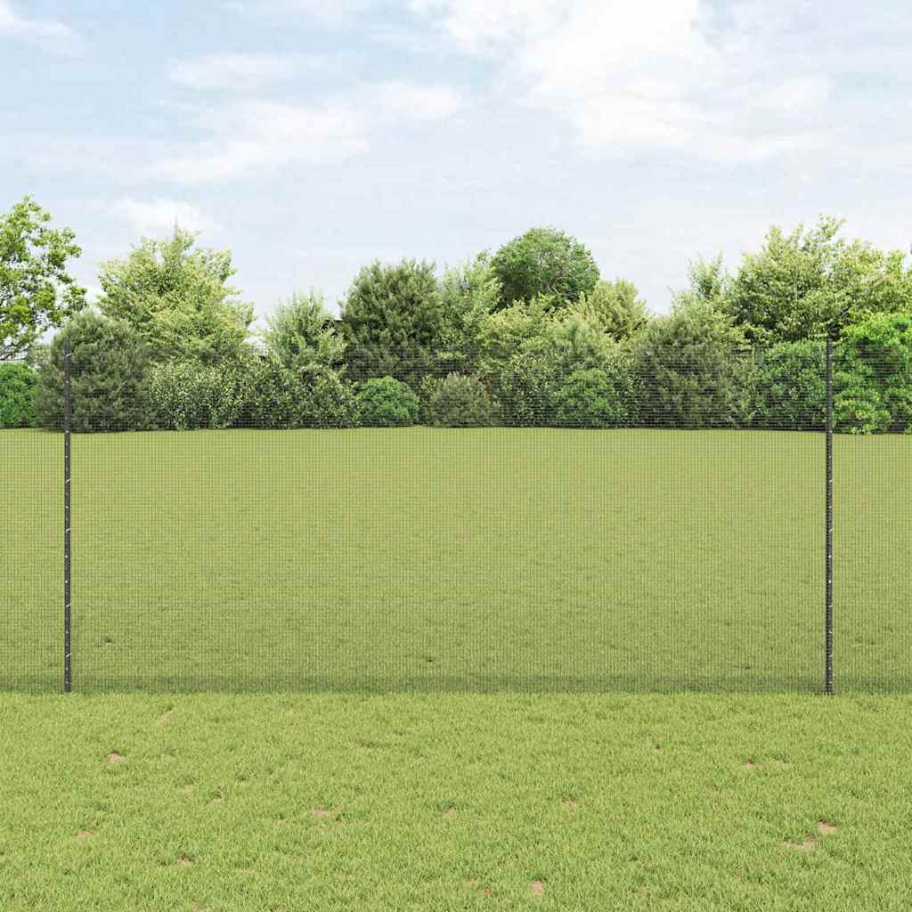 Welded Wire Fence with Posts 10 x 1 m Galvanised Steel Grey 10 x 0.4 m – 10 x 1.4 m 10 x 1.4 m fence (1.2 x 1.2 cm mesh)