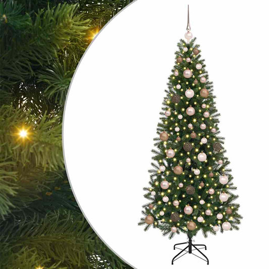 vidaXL Artificial Christmas Tree with 300 LEDs Green 180 cm PE and PVC 2