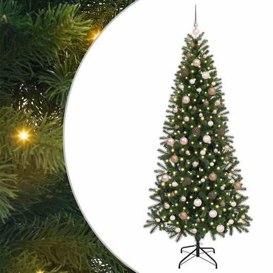 vidaXL Artificial Christmas Tree with 300 LEDs Green 210 cm PE and PVC 2
