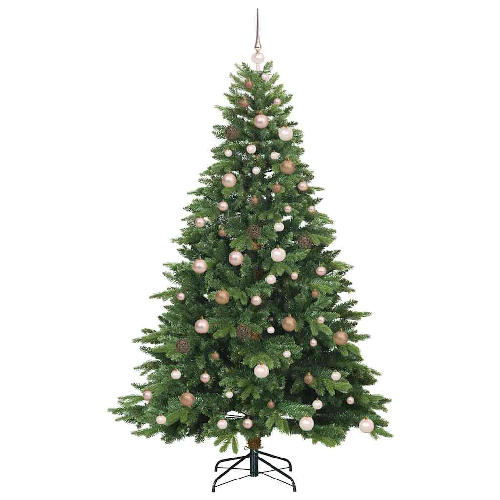 vidaXL Artificial Christmas Tree with 300 LEDs Green 210 cm PE and PVC 4