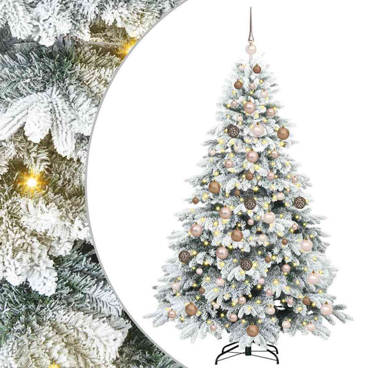 vidaXL Artificial Christmas Tree with 300 LEDs White 180 cm PE and PVC 2