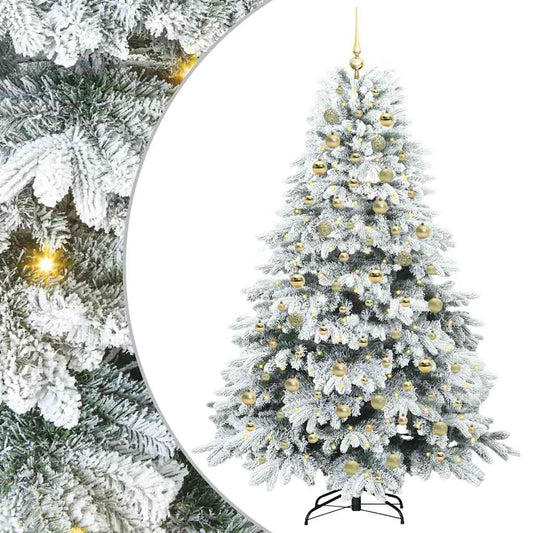 vidaXL Artificial Christmas Tree with 300 LEDs White 180 cm PE and PVC 2