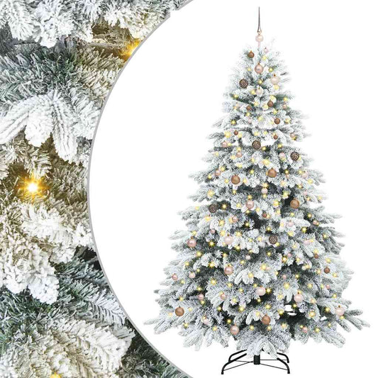 vidaXL Artificial Christmas Tree with 300 LEDs White 240 cm PE and PVC 2