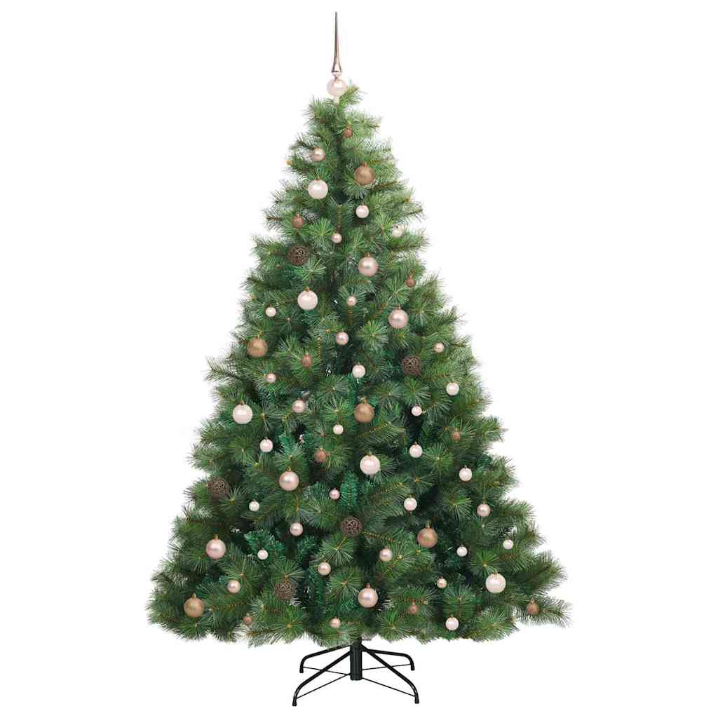 vidaXL Artificial Christmas Tree with 300 LEDs Green 210 cm PE and PVC 4
