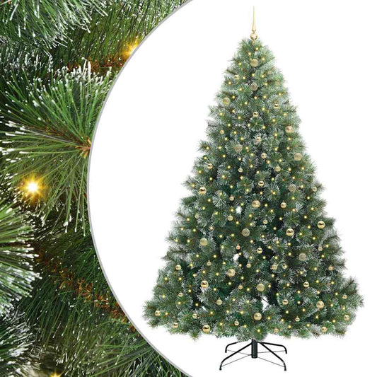 vidaXL Artificial Christmas Tree with 300 LEDs Green 240 cm PE and PVC 2