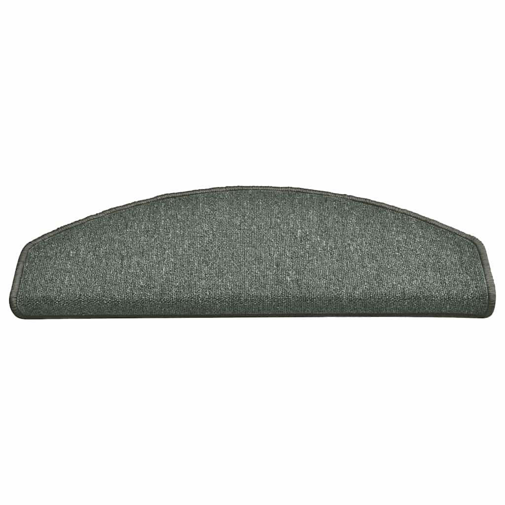 vidaXL Stair Mats 30 pcs 65x24x4 cm Dark Green Half Round Large 4