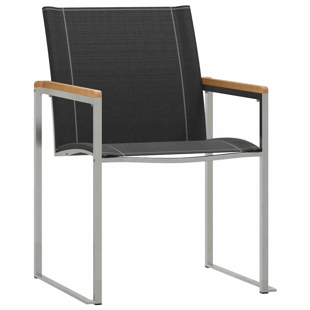 vidaXL Garden Dining Set 5 pcs Solid Acacia Wood and Stainless Steel 6
