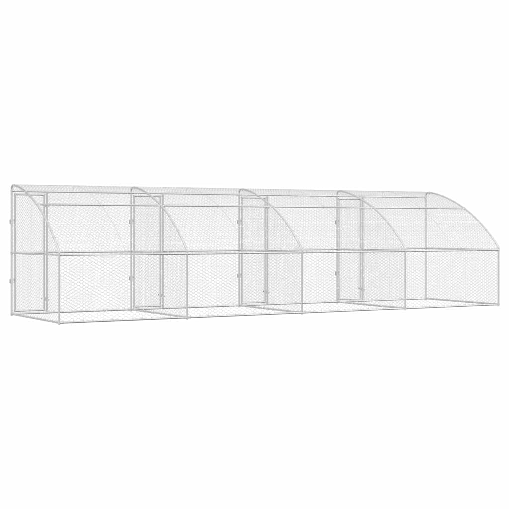 vidaXL Dog Kennel 4 pcs Silver 8 x 2 x 2 m Galvanised steel 6