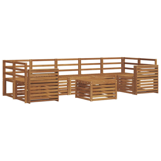 vidaXL Outdoor Sofa Set 8 pcs Natural Solid Acacia Wood 2