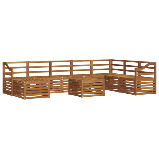 vidaXL Outdoor Sofa Set 9 pcs Natural 2